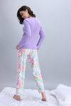 Zivame Knit Poly Pyjama Set - Lavender Fog — thumbnail 4